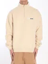 Jacquemus The Gros Grain High-collar Logo Sweatshirt In Neutral