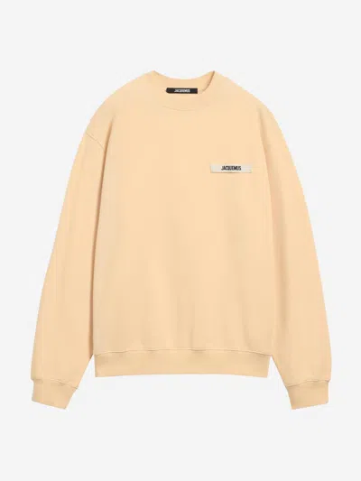 Jacquemus Logo Patch Crewneck Sweatshirt In Nude