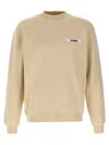 Jacquemus Men The Gros Grain Crewneck Sweatshirt With Logo Plaque