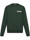 Jacquemus Mens Dark Green Logo-embroidered Cotton-jersey Sweatshirt
