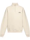 Jacquemus High Collar Half-zip Grosgrain Sweatshirt In Neutrals