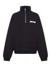 Jacquemus Grog Grain Zip-neck Sweatshirt In Black
