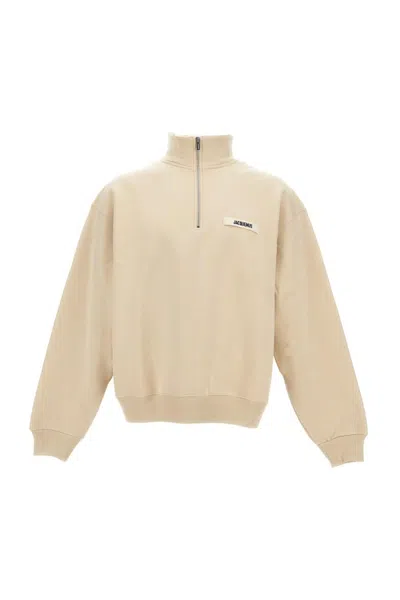 Jacquemus Men The Gros Grain Logo Sweatshirt In Neutral