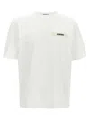 Jacquemus 'le T-shirt Gros Grain' White T-shirt With Logo Patch On The Front
