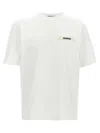 Jacquemus 'le T-shirt Gros Grain' White T-shirt With Logo Patch On The Front In White