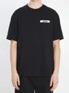 Jacquemus Grosgrain Crewneck T-shirt Short Sleeves In Black
