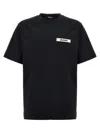 Jacquemus Le T-shirt Gros Grain Black T-shirt With Logo Patch On The Front In Cotton Man