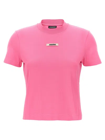 Jacquemus Gros Grain T-shirt Fuchsia In Pink