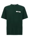 Jacquemus Mens Le Tshirt Gros Grain Brand-patch Regular-fit Cotton-jersey T-shirt Dark Green