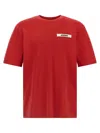 Jacquemus Le T-shirt Gros Grain Red T-shirt With Logo Patch On The Front In Cotton Man In Red