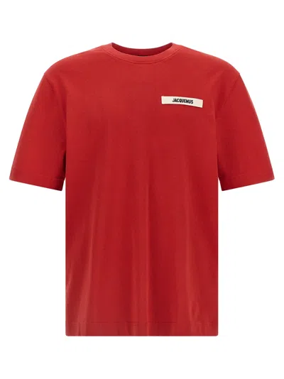 Jacquemus Gros Grain T-shirt Red In Black