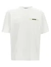 Jacquemus 'le T-shirt Gros Grain' White T-shirt With Logo Patch On The Front In White