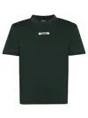 Jacquemus Gros Grain T-shirt With Distinctive Logo Detail In Green