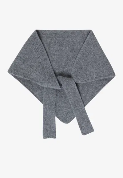 Jacquemus Gros Grain Triangle Scarf In Gray