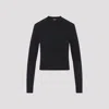 Jacquemus Cropped Long-sleeved T-shirt With Grosgrain Logo Detail In Black