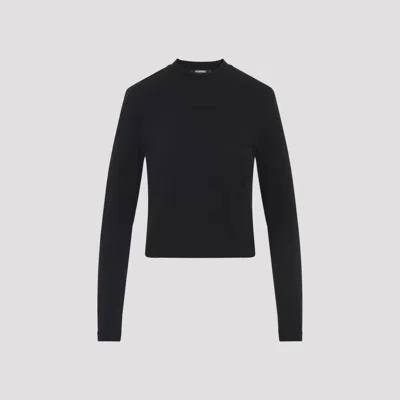 Jacquemus Gros Grain T-shirt - Medium Length In Black
