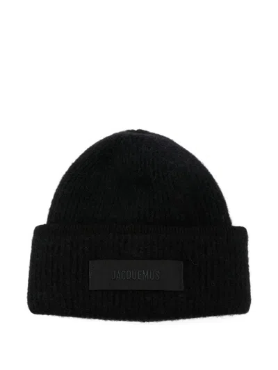 Jacquemus Gros Grain Wool Hat In Black