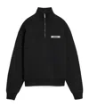 Jacquemus Grog Grain Zip-neck Sweatshirt In Black