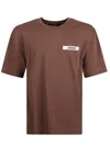 Jacquemus Le T-shirt Gros Grain Brown T-shirt With Logo Patch On The Front In Cotton Man In Brown