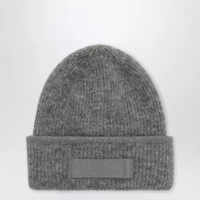Jacquemus Grosgrain Beanie In Alpaca Blend In Gray