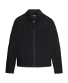 Jacquemus Black Zip-up Jacket With Tonal Logo Embroidery In Polyamide Man In Black