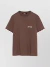 Jacquemus Ribbed Collar Crew-neck T-shirt In Cotton In Green