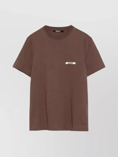 JACQUEMUS GROSGRAIN CREW NECK SHORT SLEEVE TOP