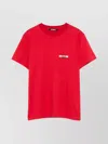 Jacquemus Crew Neck Short Sleeve Tops With Ribbed Detail In Red