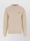 Jacquemus Men The Gros Grain Crewneck Sweatshirt With Logo Plaque In Neutral