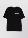 Jacquemus Grosgrain Crewneck T-shirt Short Sleeves In Black
