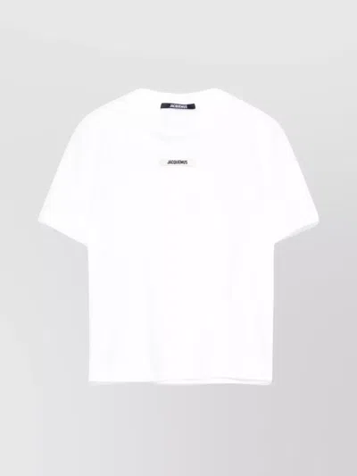 JACQUEMUS GROSGRAIN CREWNECK T-SHIRT SHORT SLEEVES