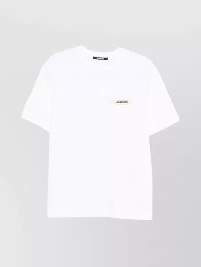 JACQUEMUS GROSGRAIN CREWNECK T-SHIRT SHORT SLEEVES
