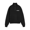 Jacquemus High Neck Zip Sweatshirt With Logo Detail And Gathered Cuffs In Black