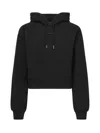 Jacquemus Le Hoodie Gros Grain Black Cropped Hoodie With Drawstring Hood And Logo Patch On The Front In Cotton In Black