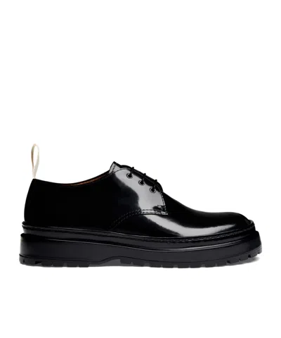 Jacquemus Grosgrain Logo Derbies In Black