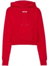 Jacquemus Cropped Hooded Drawstring Top In Red