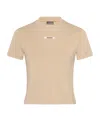 Jacquemus Le T-shirt Logo Embroidered Grosgrain T-shirt In Nude