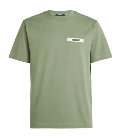 Jacquemus Grosgrain Brand Tab T-shirt In Green