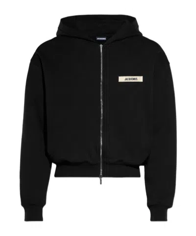 JACQUEMUS JACQUEMUS GROSGRAIN LOGO ZIP HOODIE