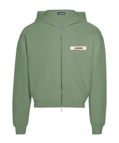 JACQUEMUS JACQUEMUS GROSGRAIN LOGO ZIP HOODIE