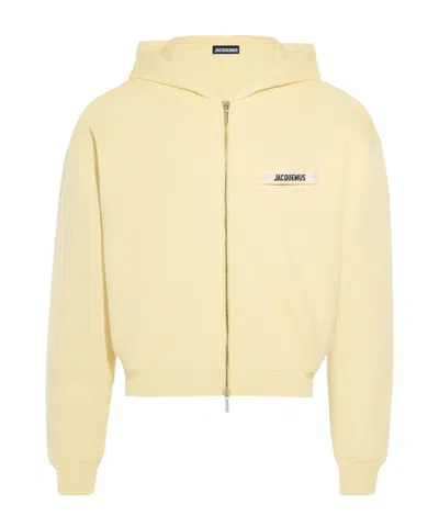 Jacquemus Le Hoodie Zip In Yellow