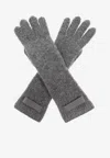 Jacquemus Grosgrain Ribbed Wool Gloves In Gray