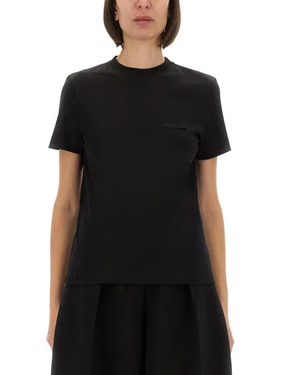 Jacquemus Grosgrain Short Sleeve T-shirt In Black