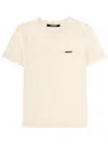 Jacquemus Womens Light Beige 2 Le T-shirt Grosgrain-logo Cotton-jersey T-shirt In Neutral
