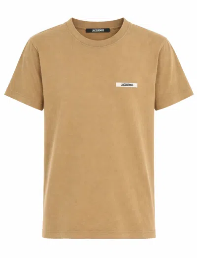 Jacquemus Women Grosgrain Short Sleeve T-shirt In Brown