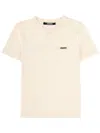 Jacquemus Short-sleeve Stretch-cotton Crewneck T-shirt With Straight Hem In Neutral