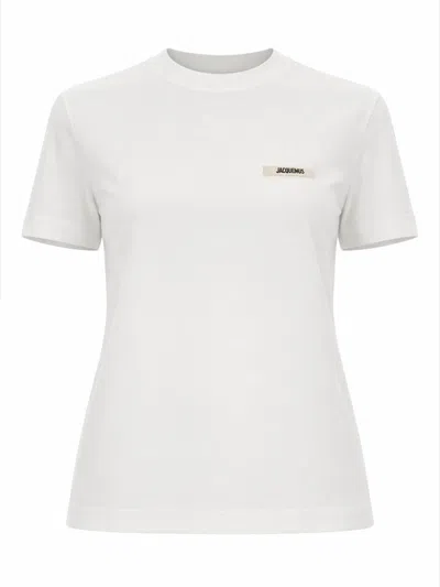 Jacquemus Womens White Le T-shirt Grosgrain-logo Cotton-jersey T-shirt Xl
