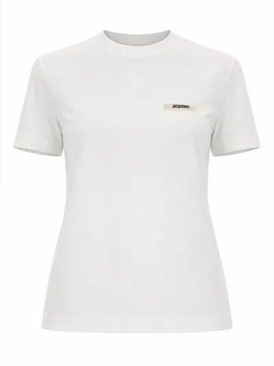 Jacquemus Grosgrain Short Sleeve T Shirt In White
