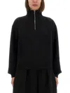 Jacquemus Grosgrain Sweatshirt With Turtleneck In Black