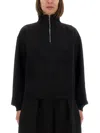 Jacquemus Grosgrain Sweatshirt With Turtleneck In Black